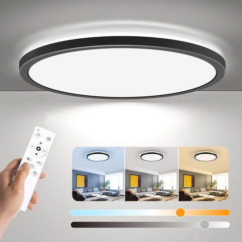 BLNAN LED flush-mount ceiling light with remote for convenient color temperature control.