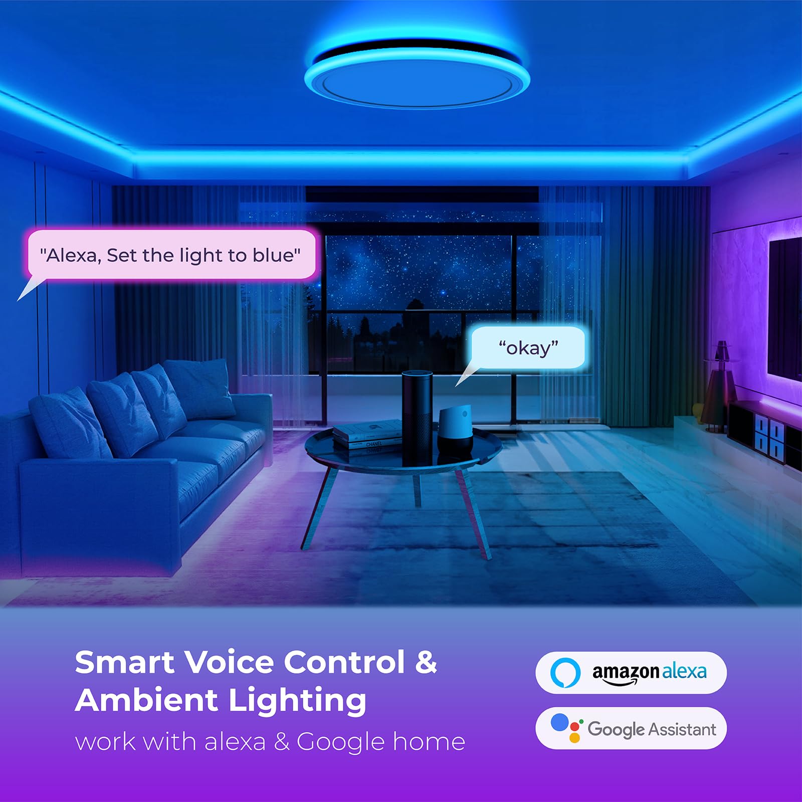 BLNAN RGB ring and center light for immersive color and brightness