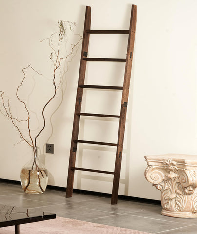 Blossome blanket ladder 6-tier wooden decor for displaying cozy throws.