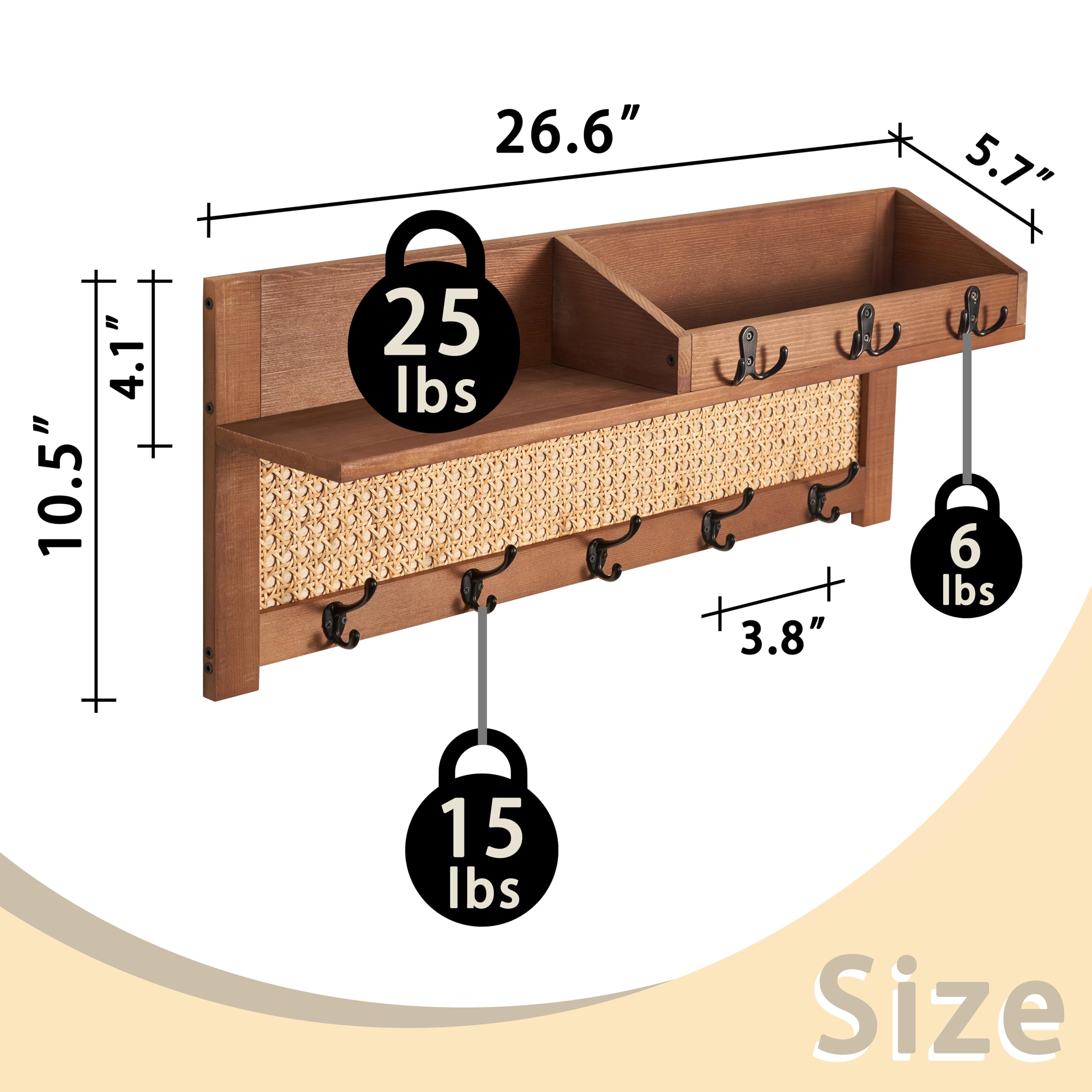 Blossome wooden organizer blends natural materials with decorative flair in any space.