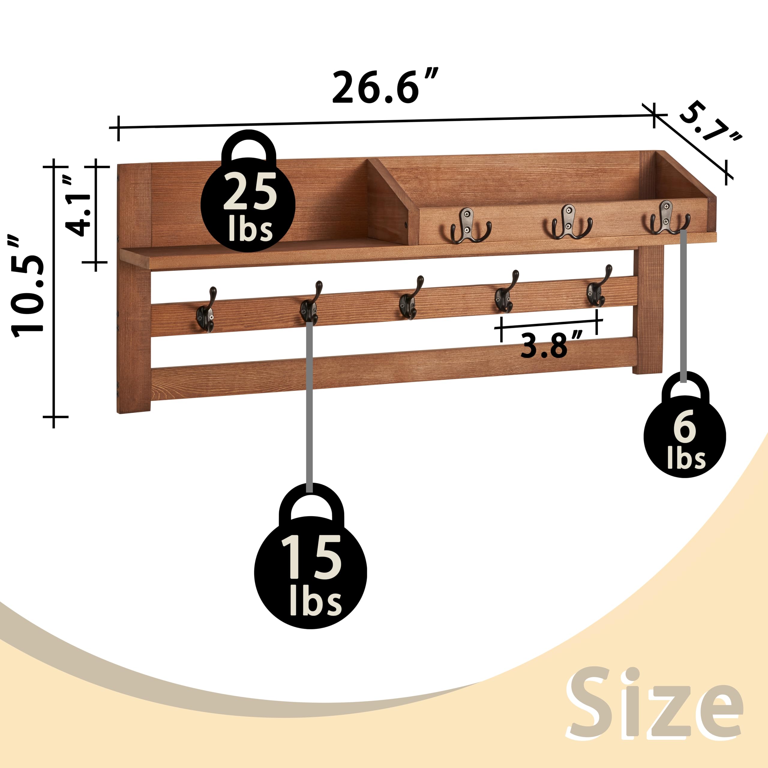 Blossome pre-drilled holes demonstrate easy wall mounting with included hardware.