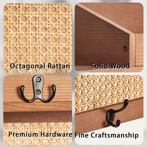 Blossome rattan back panel provides a light, breathable look that prevents bulk on the wall.