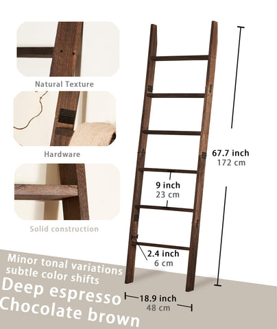 Blossome wall-leaning towel rack blanket ladder saves space and adds charm.