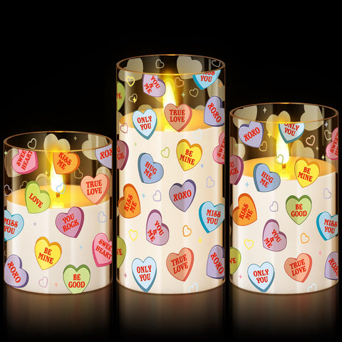 Blosssound valentine 4inch heart flameless candle for safe, cozy décor