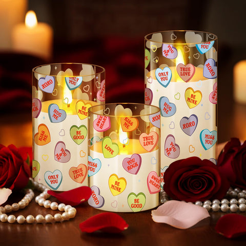 Blosssound table decor featuring multicolor glass hearts for festive settings