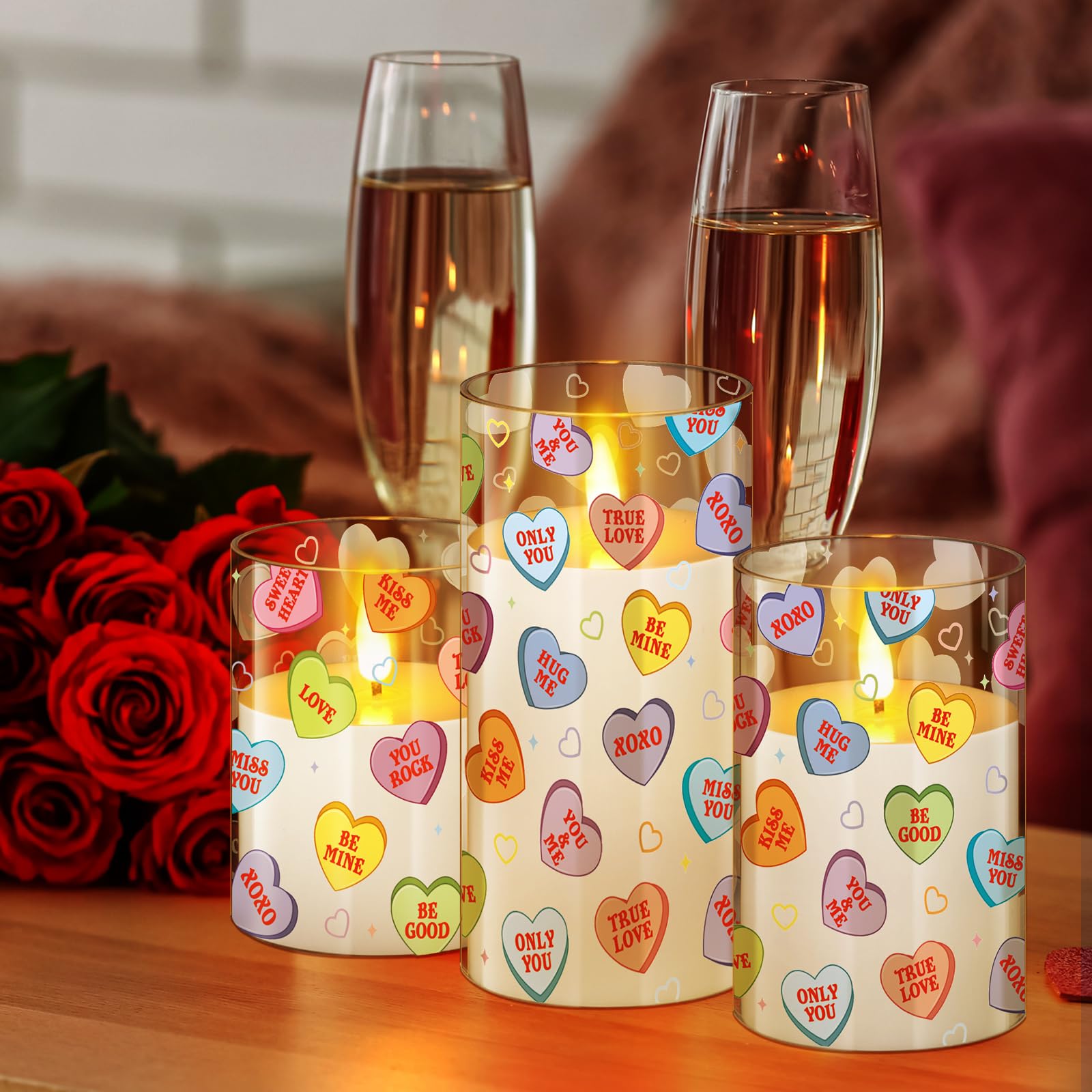 Blosssound windowsill ambiance candle enhances photos with gentle flicker