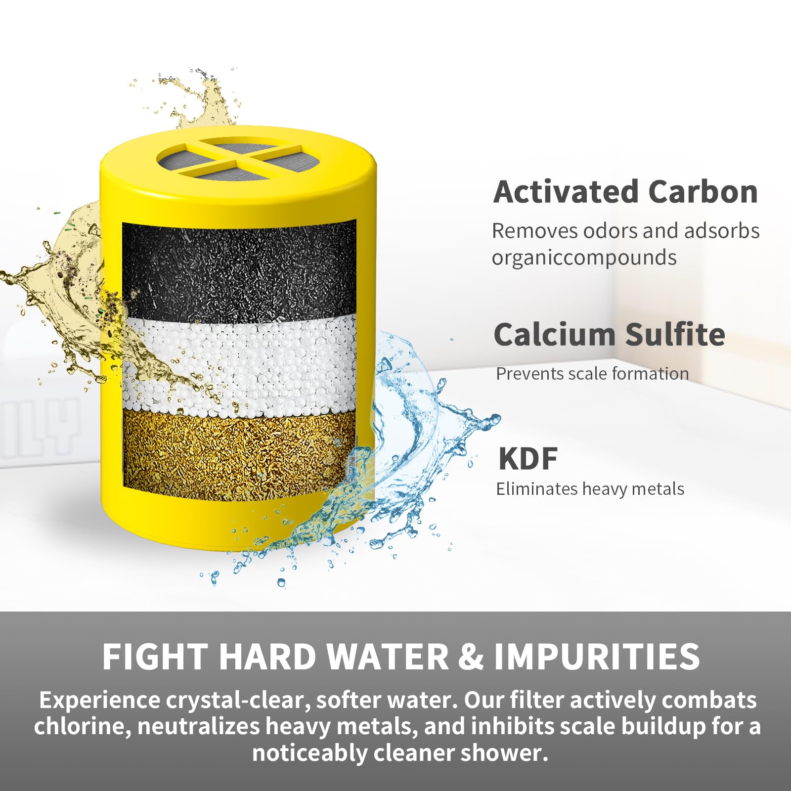 BLOTMS calcium sulfite reduces scale buildup for smoother showers.