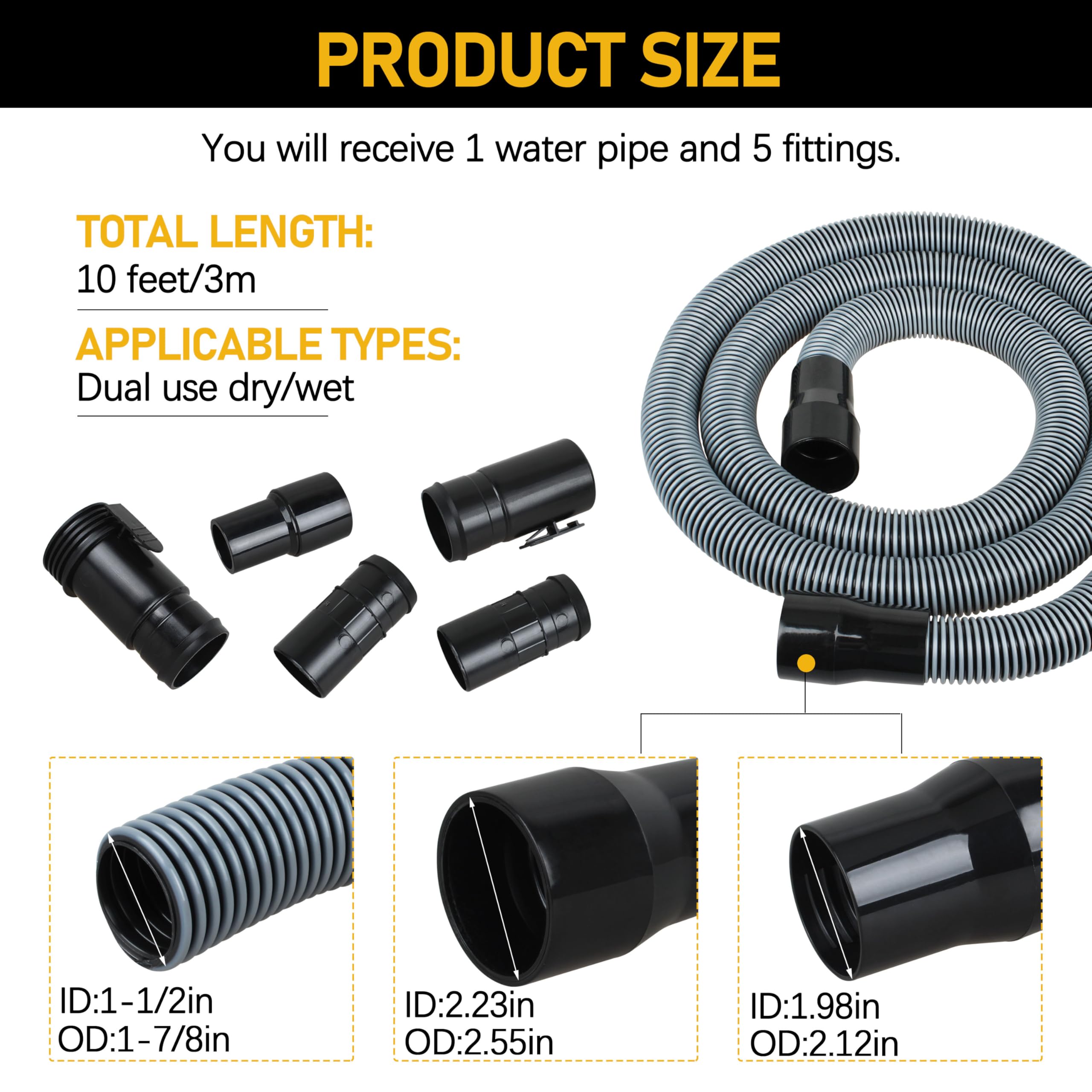 Blrkaui 1-7/8 inch hose cuff for secure tool connections