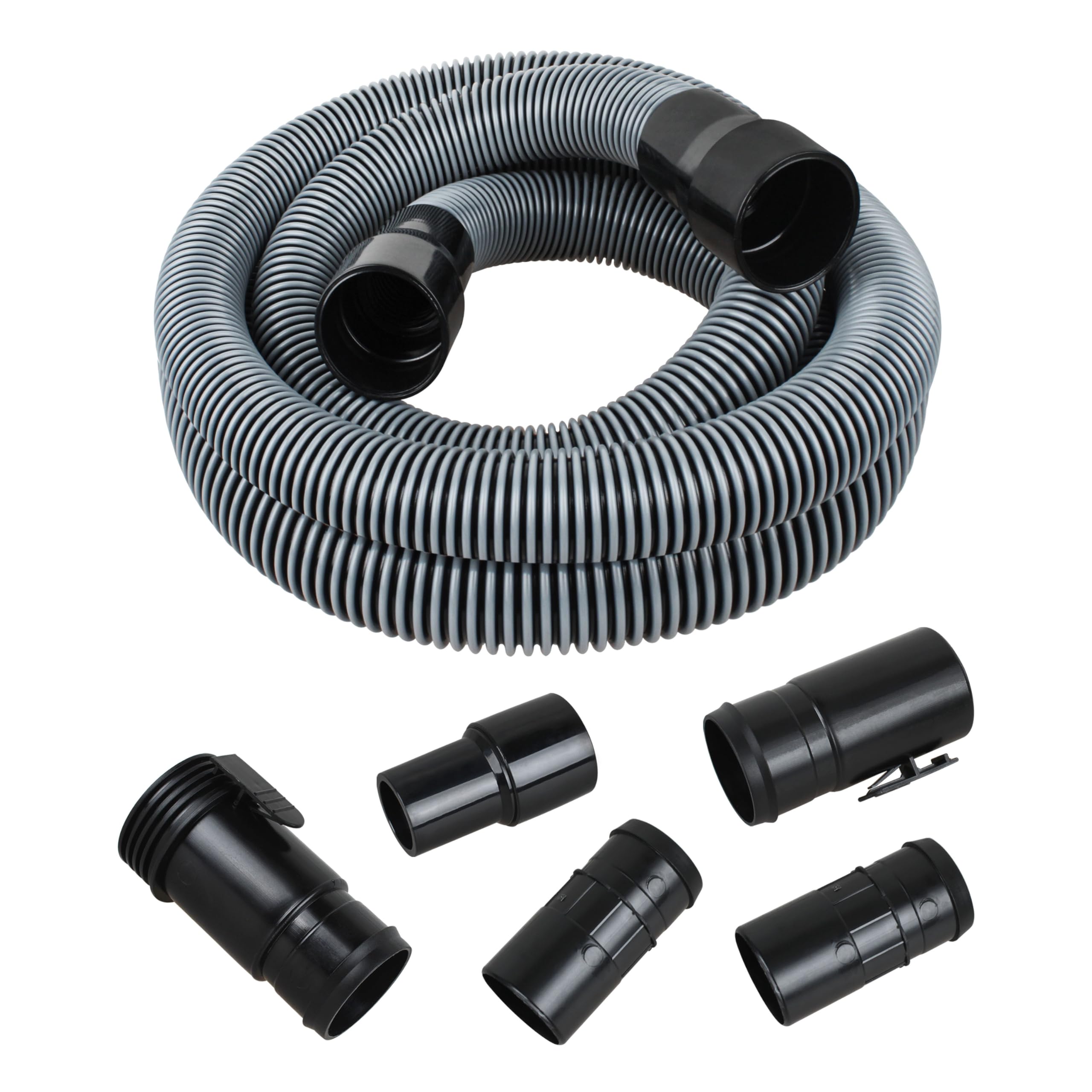 Blrkaui Ridgid hose 10 ft silver and black for versatile wet/dry vacuum use