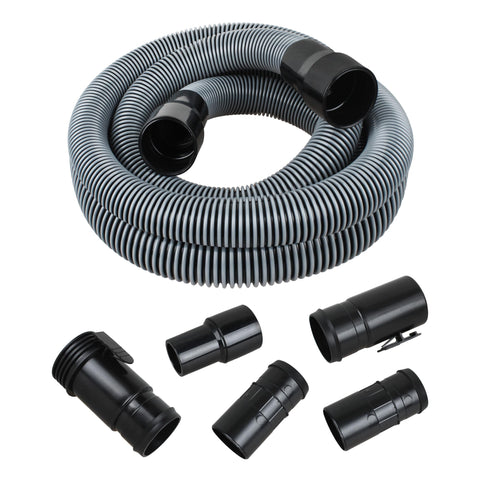 Blrkaui Ridgid hose 10 ft silver and black for versatile wet/dry vacuum use