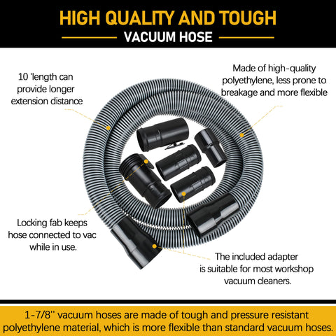 Blrkaui wide compatibility hose for Ridgid and DEWALT vacuums