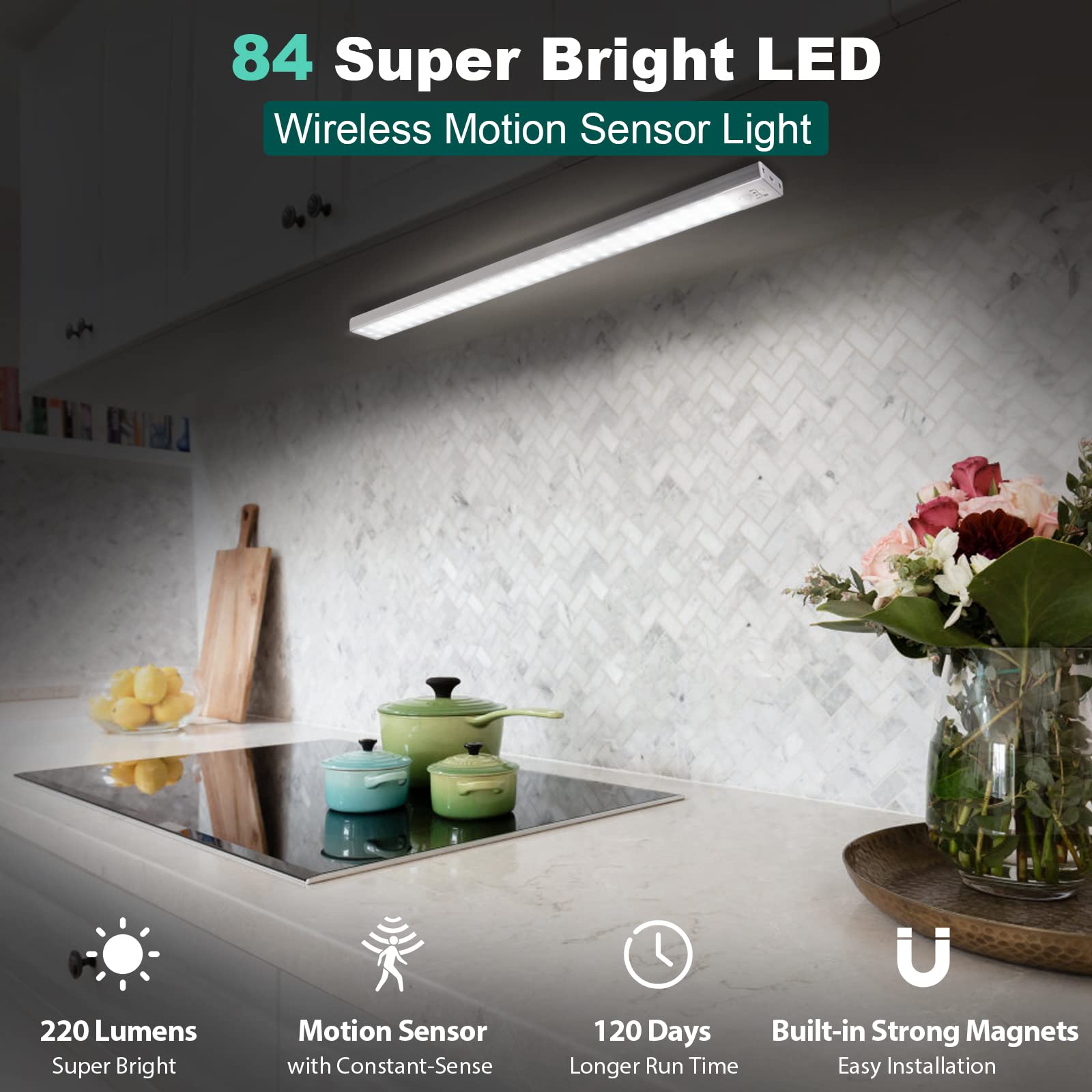 BLS battery-powered under-cabinet light with wireless setup