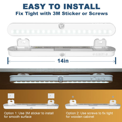 BLS easy-installation light with screws or 3M adhesive for quick setup.