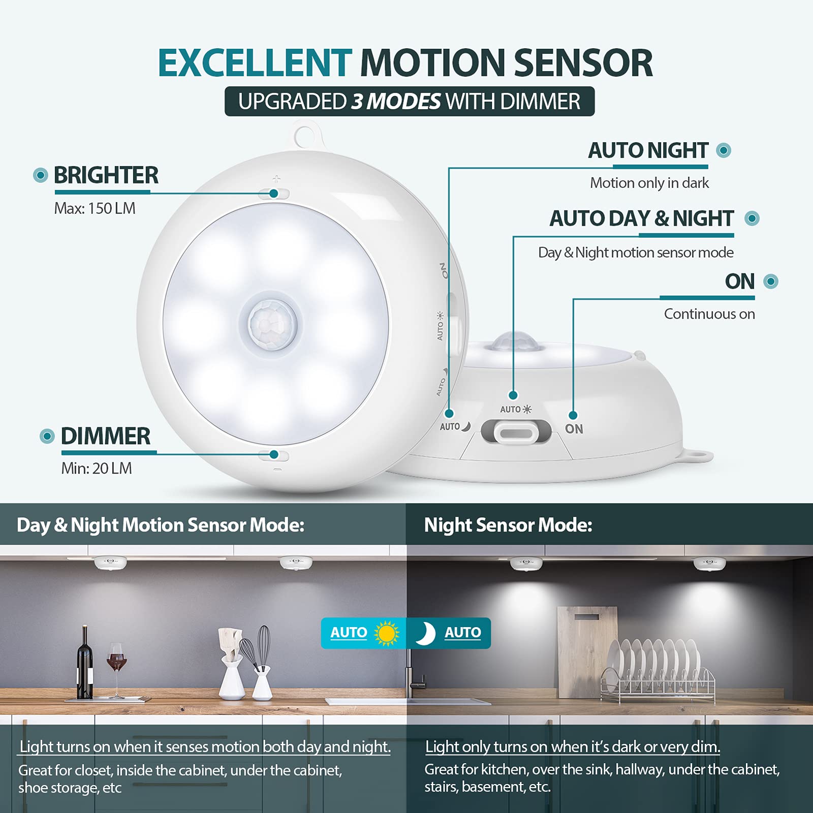 BLS stick-on light for stairs offering motion-activated safety lighting