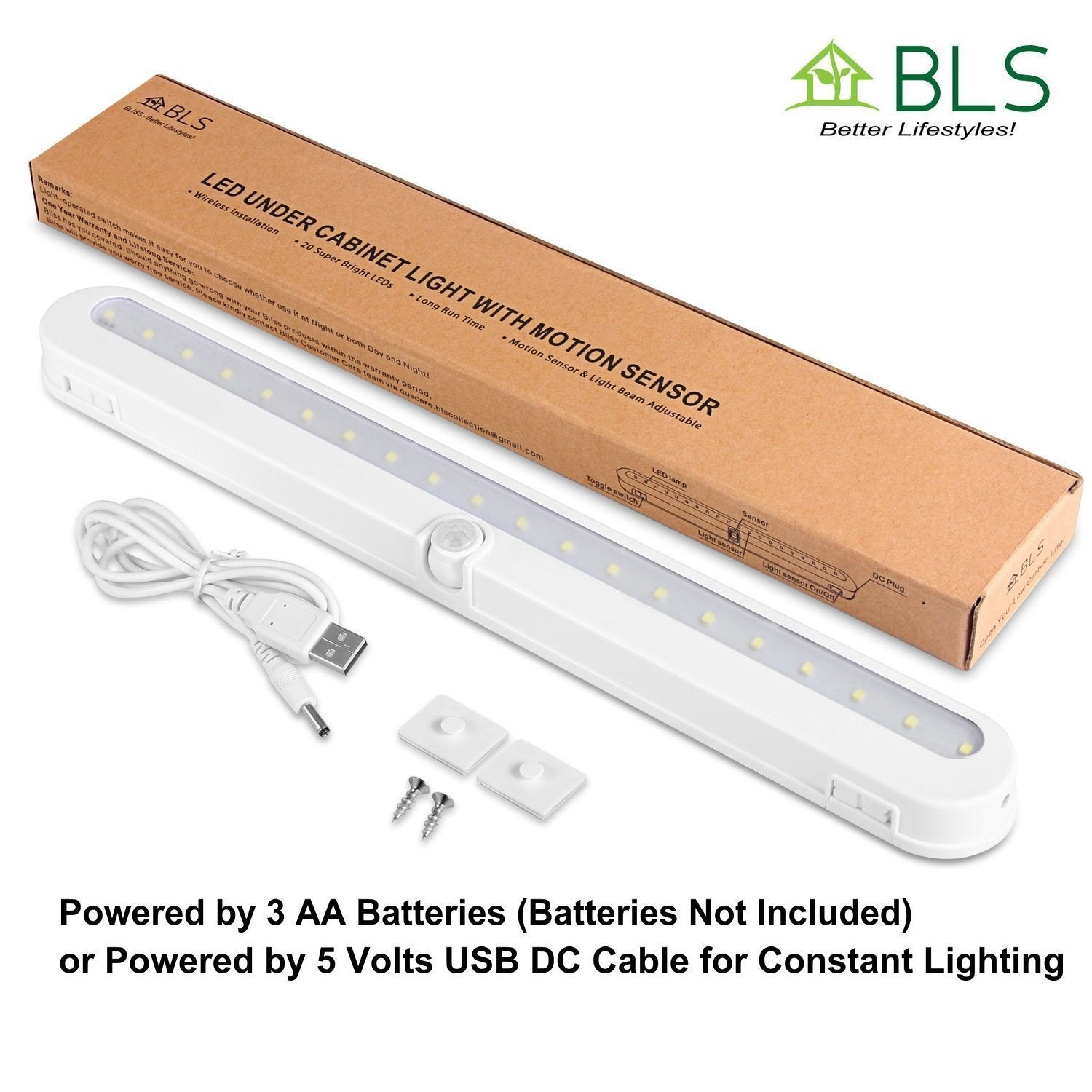 BLS T01L battery power supports cordless placement up to six months.