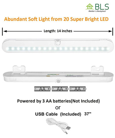 BLS T01L motion sensor activates automatically for hands-free glow.