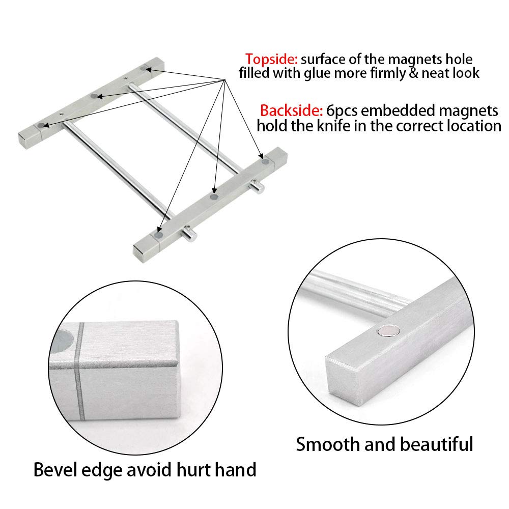 BLSGBUIDING magnetic grip feet securely hold the knives during tightening