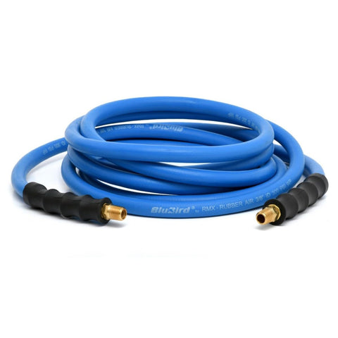 BLUBIRD BB3825 flexible flat air hose demonstrates kink resistance and simple storage.