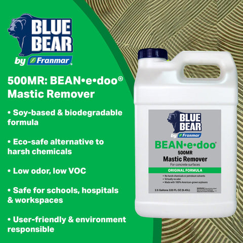 Blue Bear 500MR label highlighting low-VOC and non-toxic formulation.