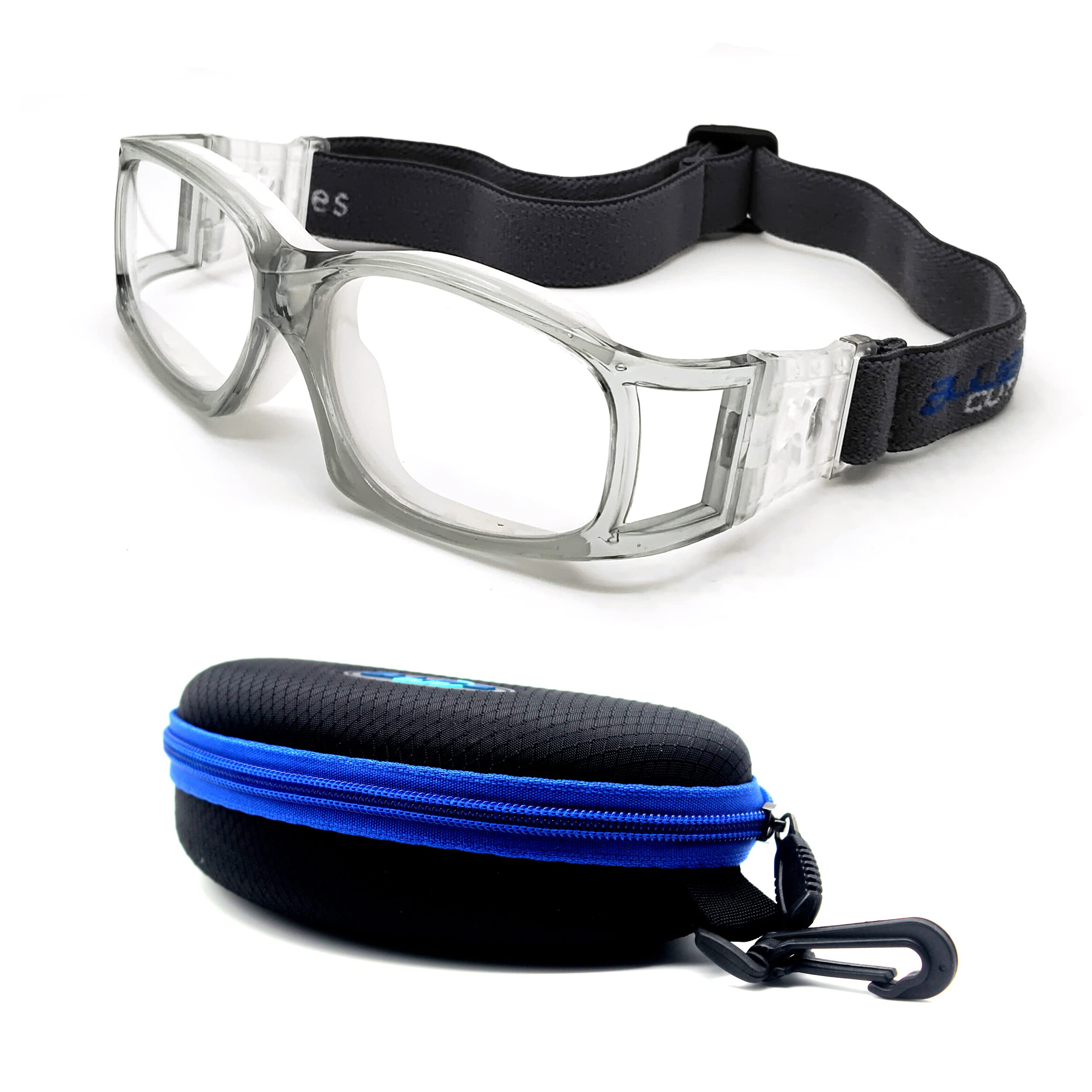 Blue Cut safety goggles front view with anti-fog lenses for outdoor play.