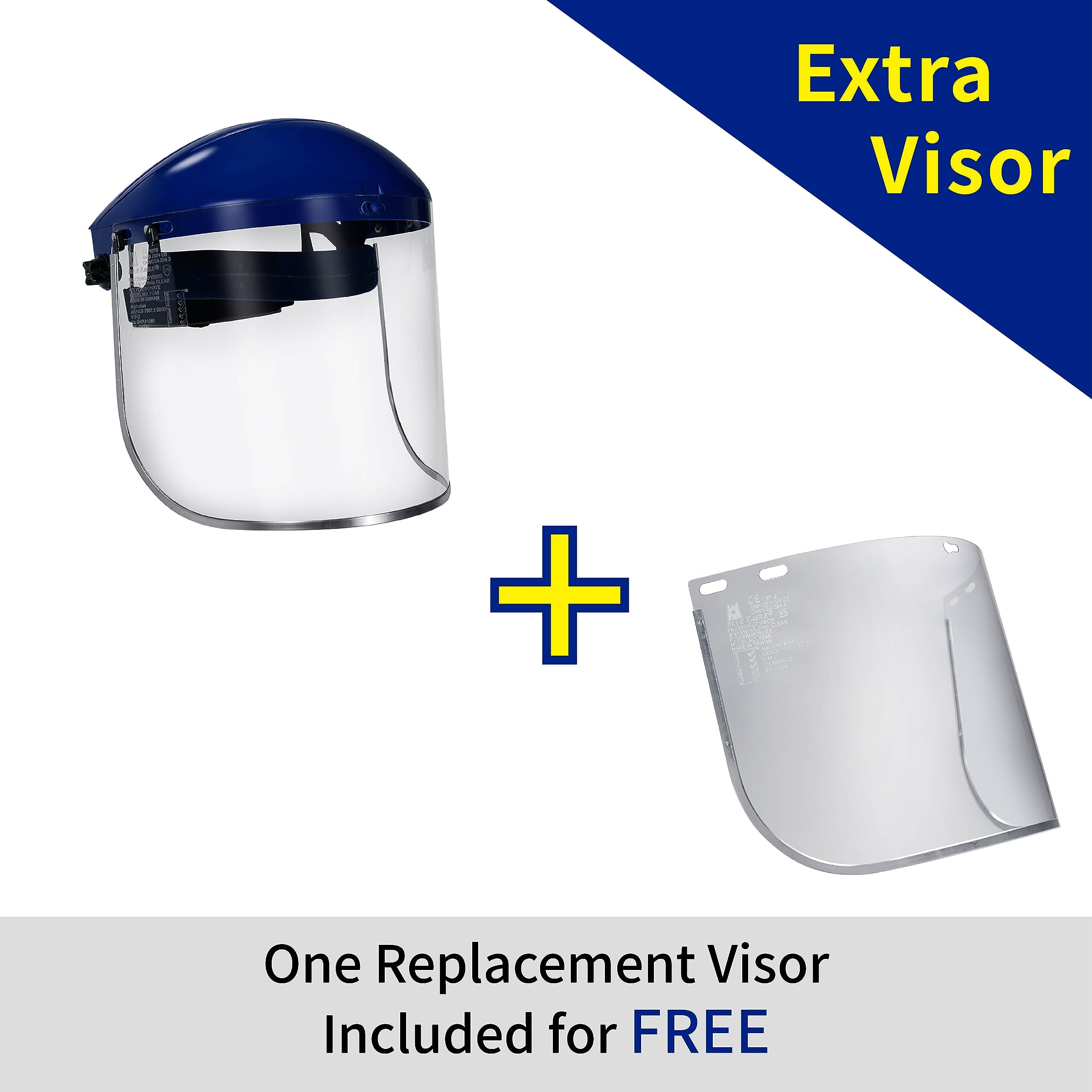 Blue Eagle replacement visor included for fast, tool-free updates