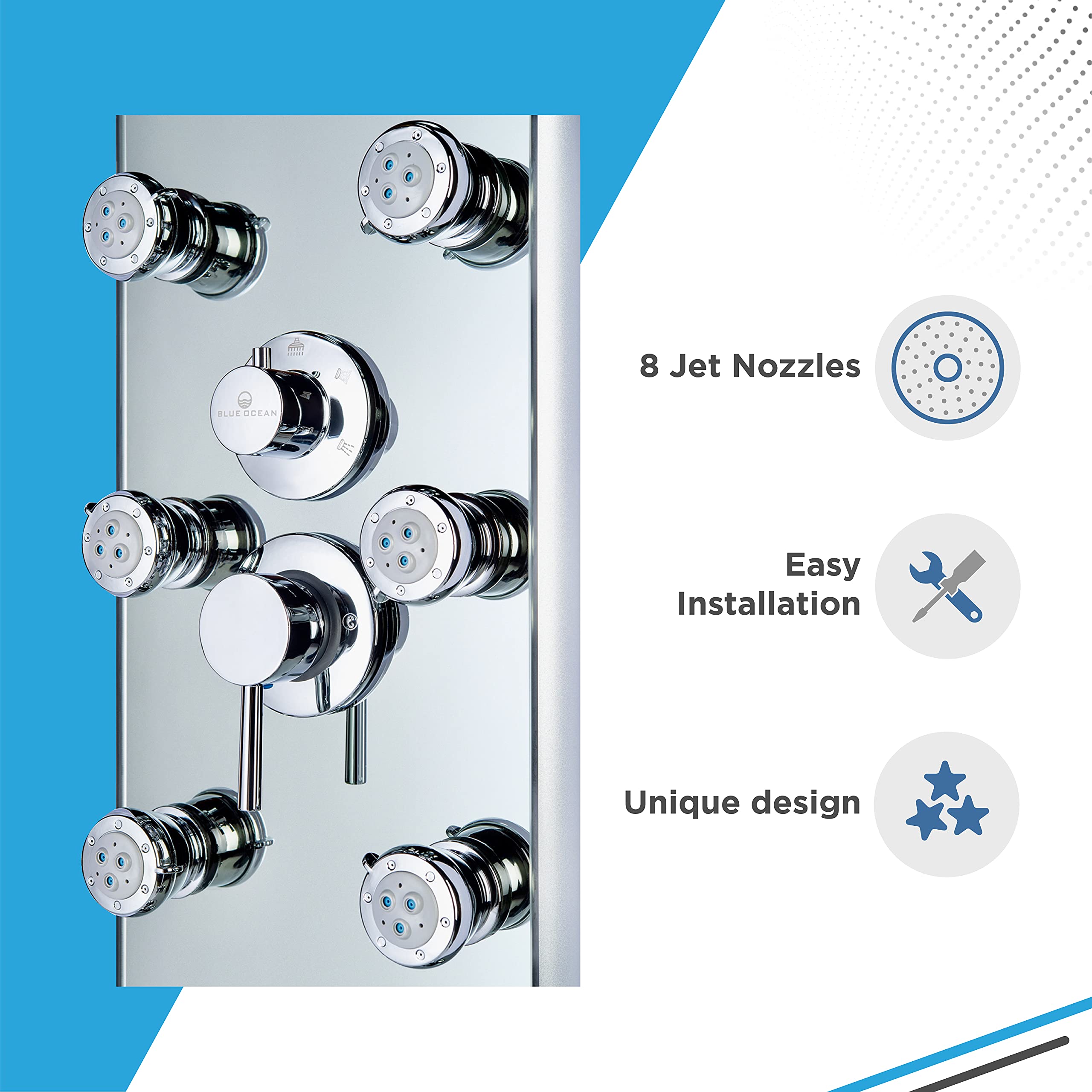 Blue Ocean SPA392M eight adjustable jets for targeted hydro massage