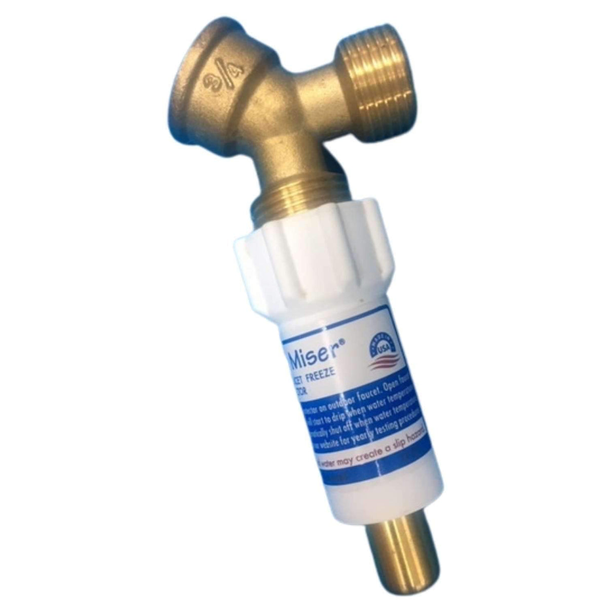 Blue Penguin Freeze Miser brass hose bib setup demonstrates quick installation and freeze protection.