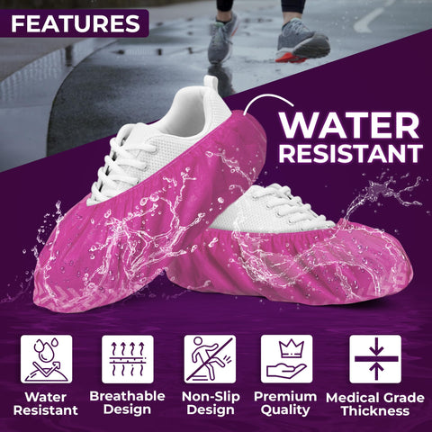 blue shoe guys non-slip sole booties improve traction on wet and glossy floors.