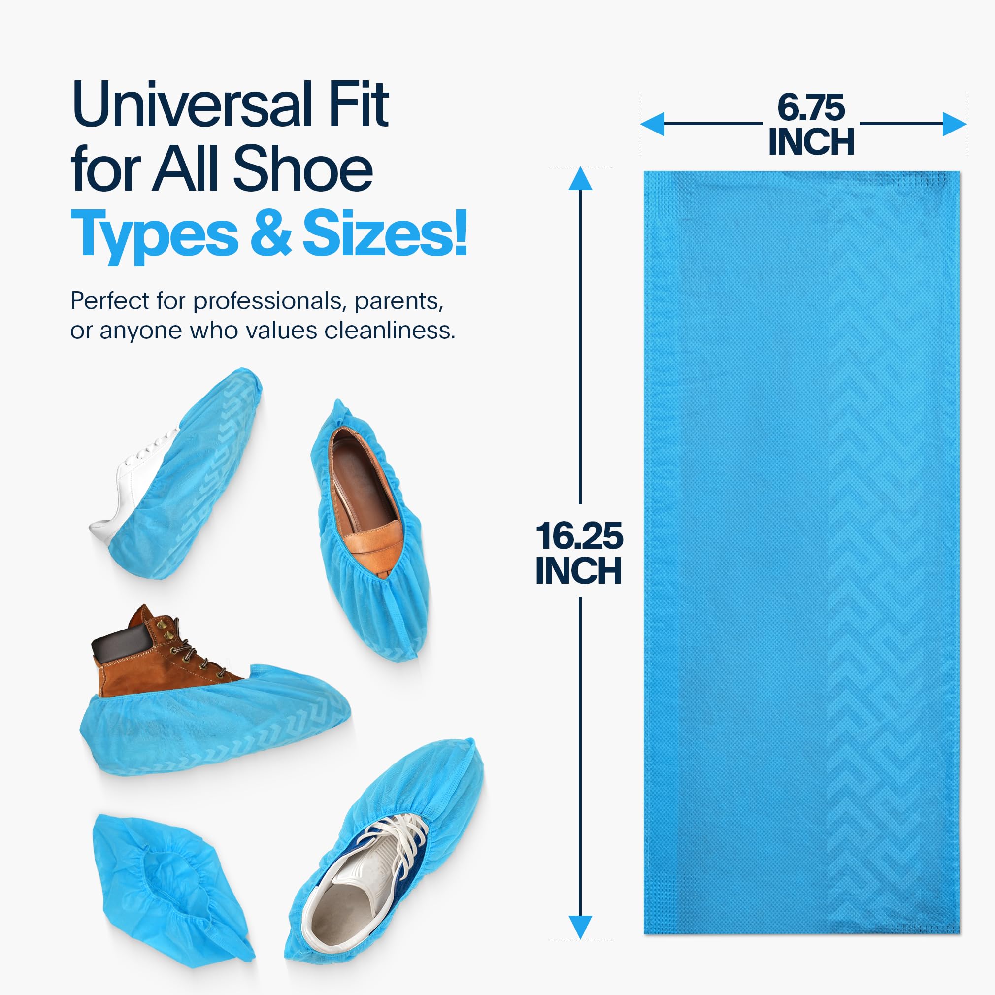 Blue Shoe Guys recyclable, non-toxic materials support eco-friendly, responsible use.