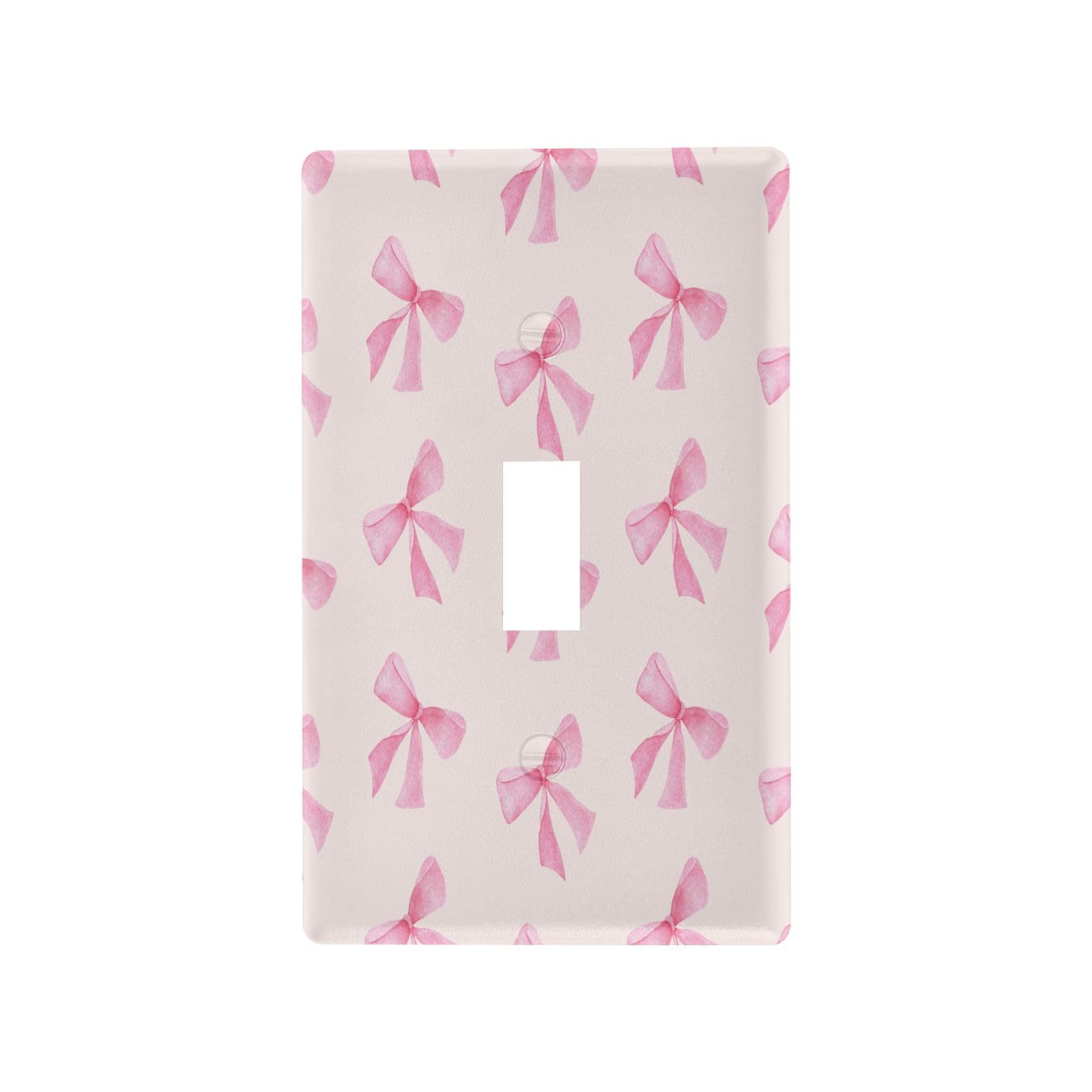 Blueangle Pink Bow wall plate front view shows decorative durability