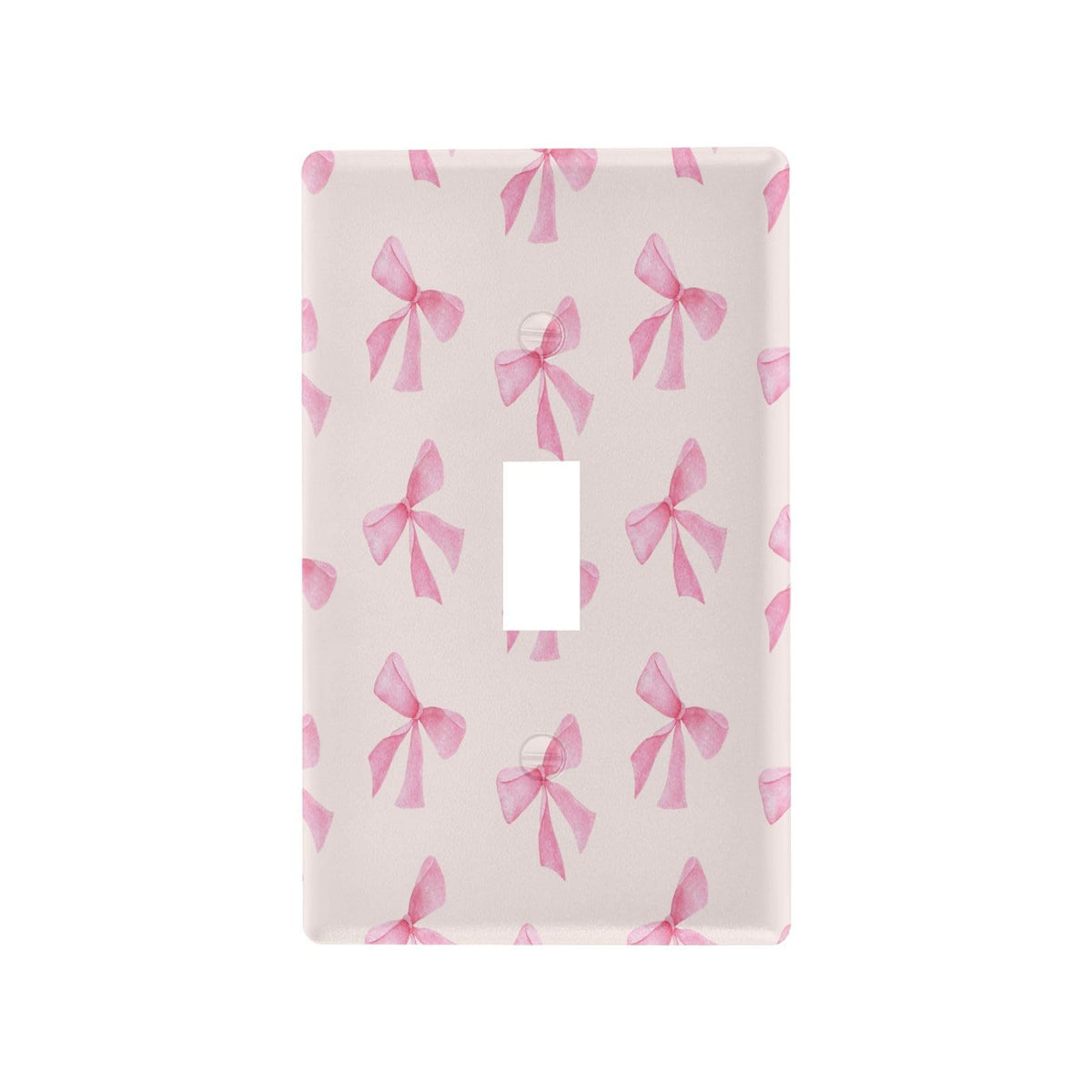Blueangle Pink Bow wall plate front view shows decorative durability