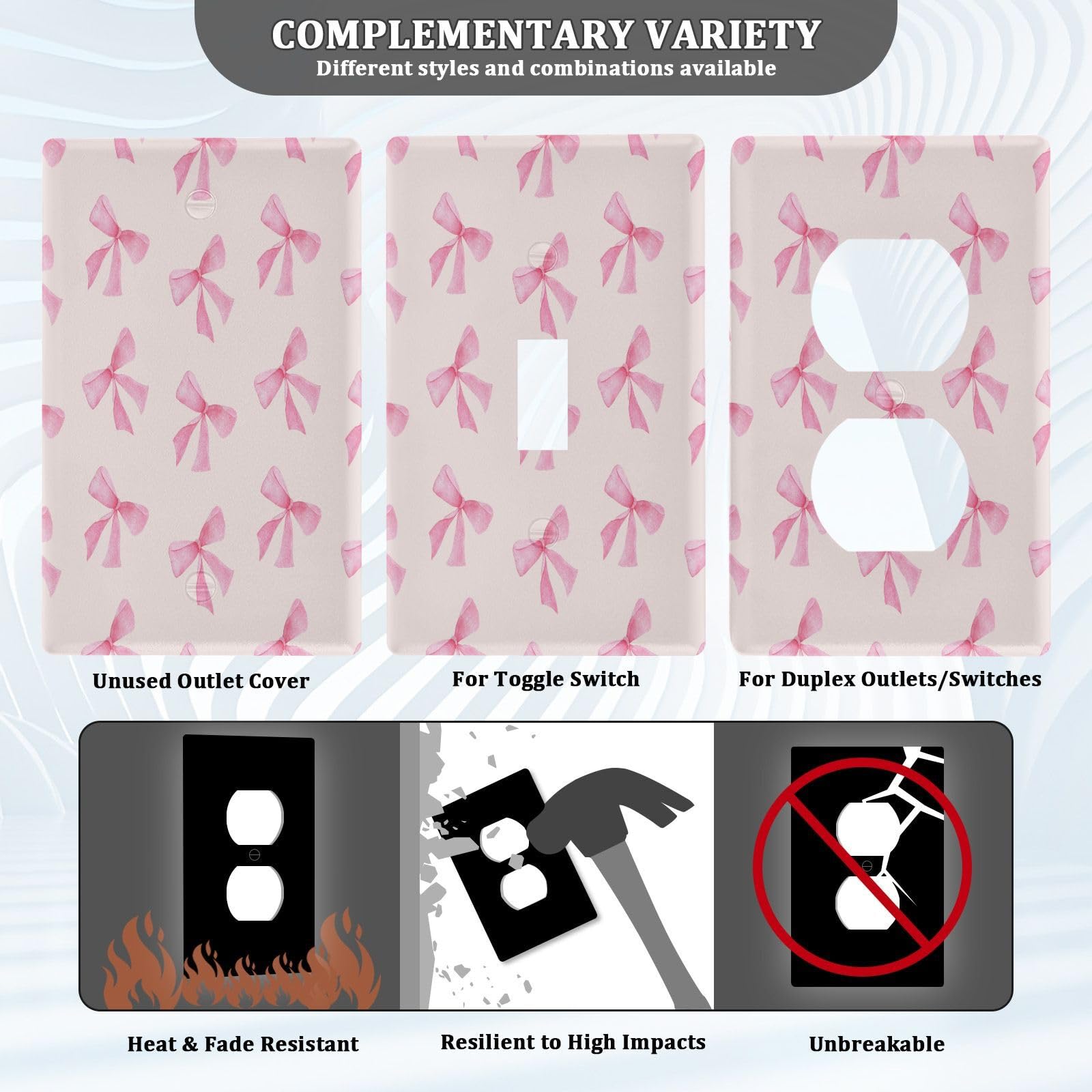 Blueangle Pink Bow wall plate installation shot for quick, secure mounting