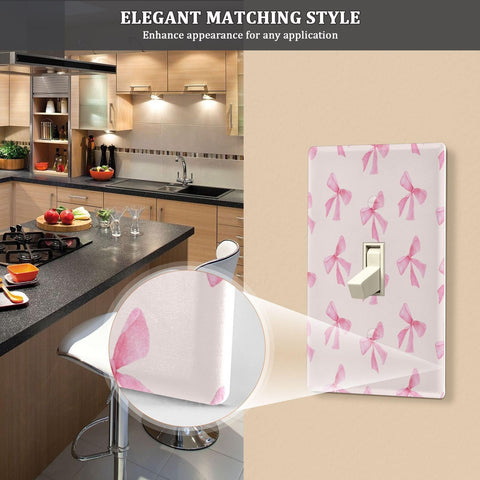 Blueangle Pink Bow wall plate in kitchen blends style with practicality