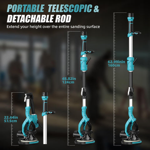 Bluebow LED light brightens dark areas for precise sanding.
