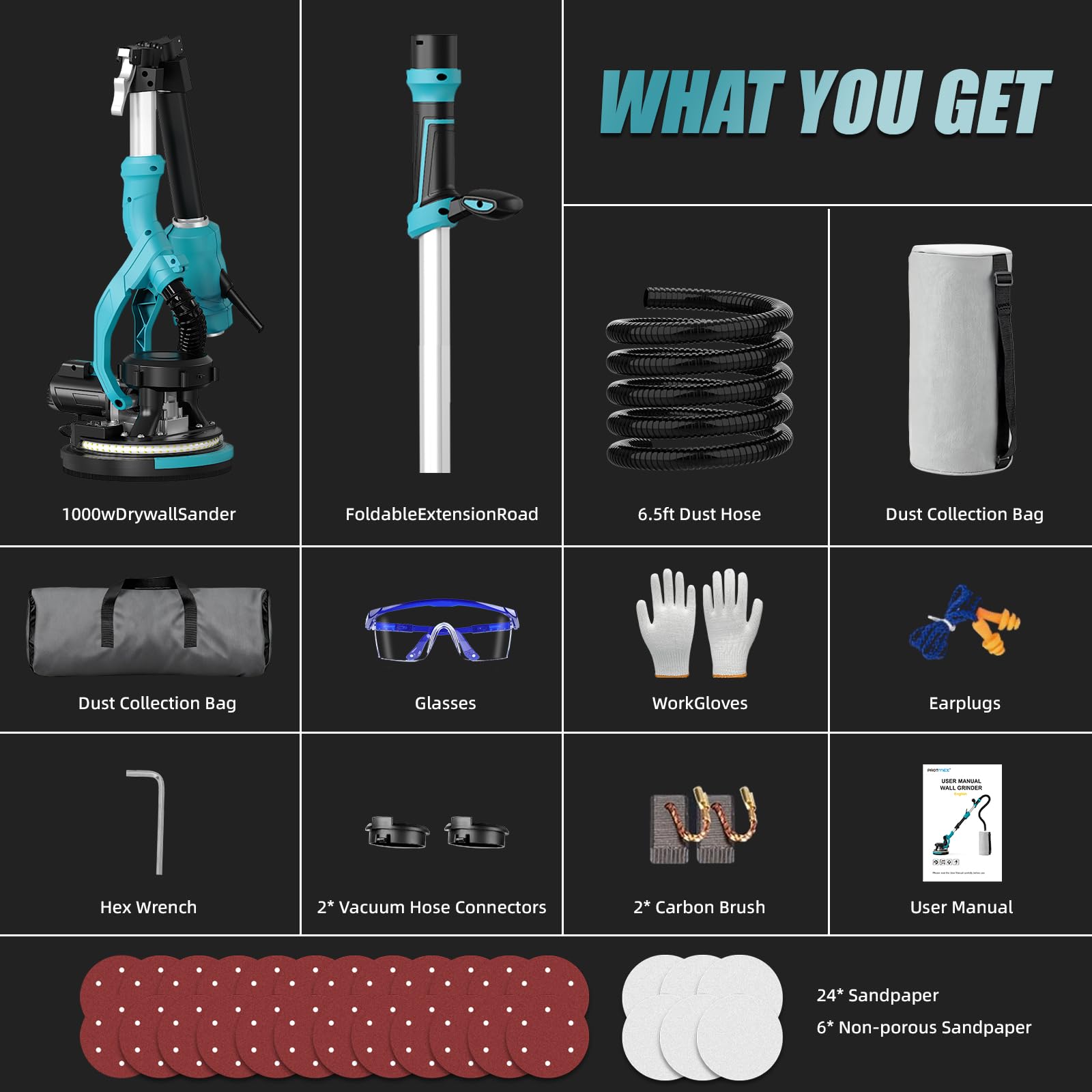 Bluebow out-of-box kit includes sanding discs and accessories for quick setup.