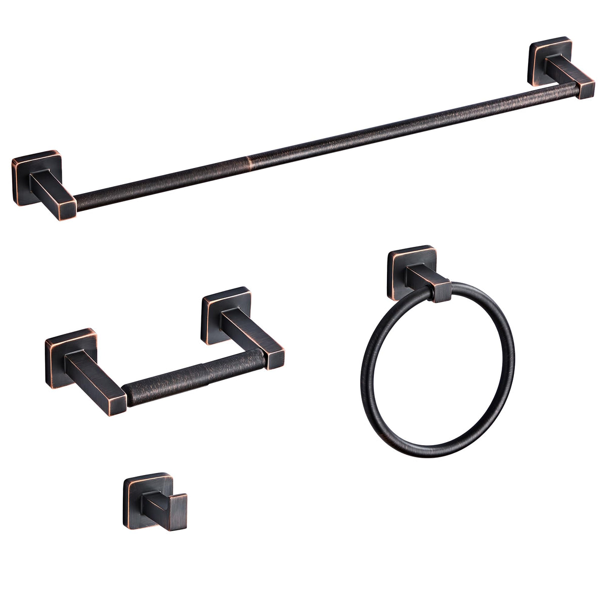 Bluebyrne 4-piece bathroom set in oil-rubbed bronze for durable, cohesive decor