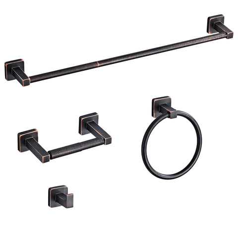 Bluebyrne 4-piece bathroom set in oil-rubbed bronze for durable, cohesive decor