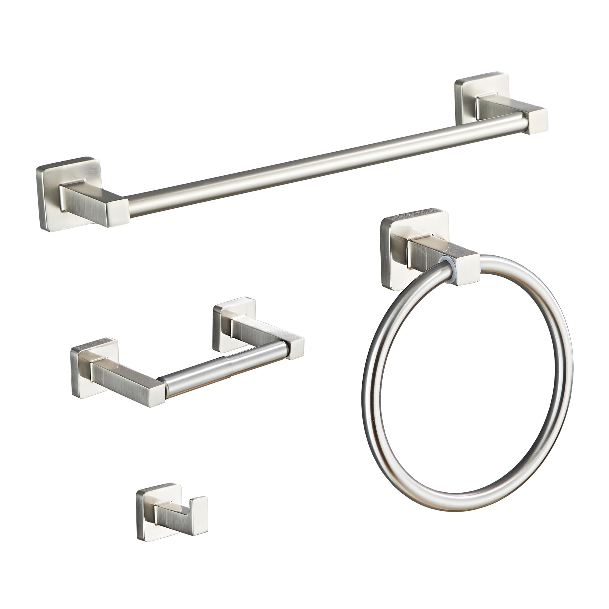 Bluebyrne 16-inch towel bar in brushed nickel, sturdy and rust-resistant for daily use.