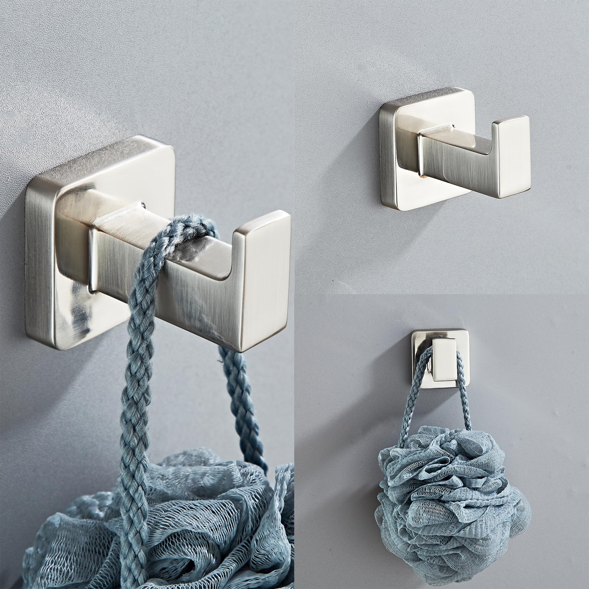 Bluebyrne 4-piece brushed nickel set, organized bathroom in one purchase.