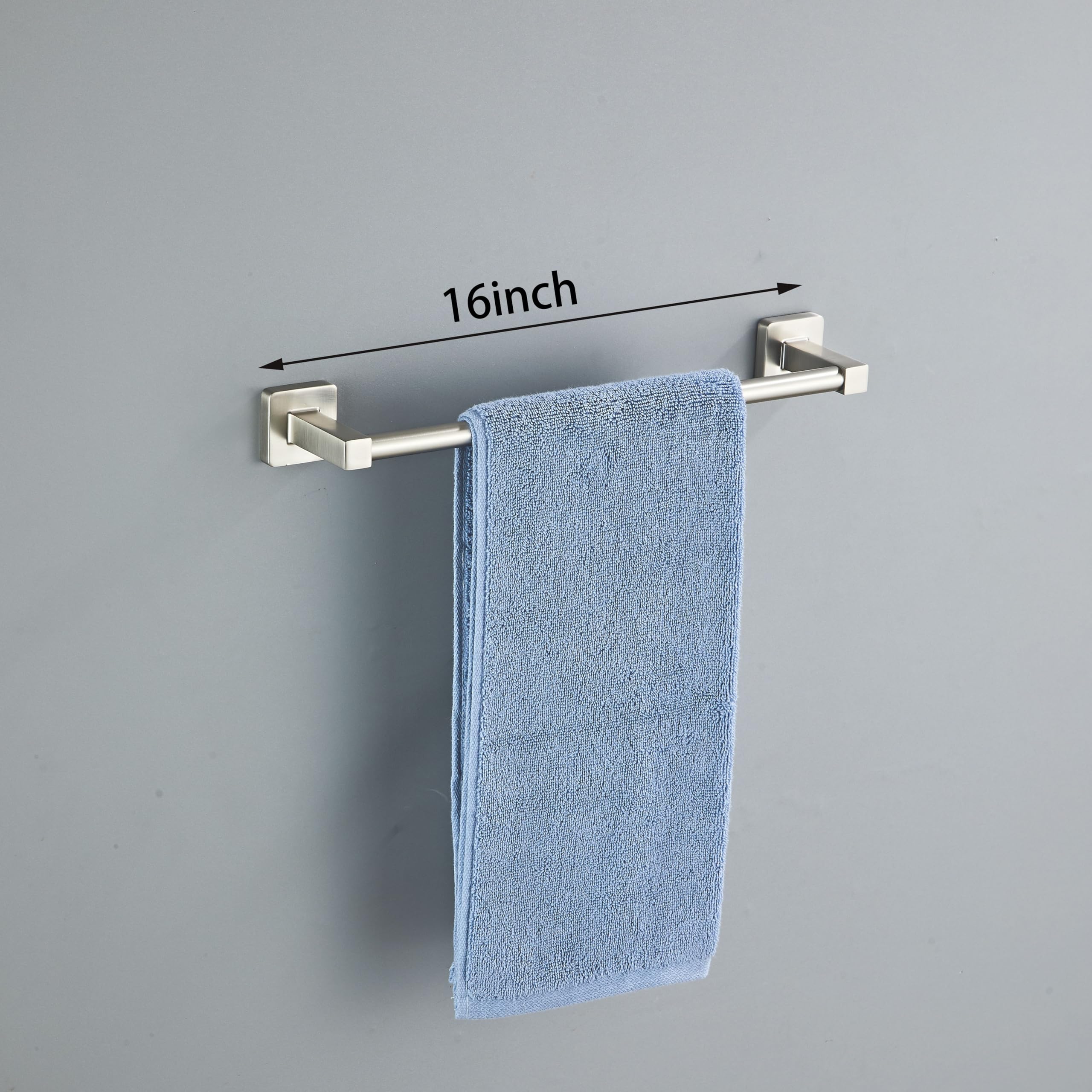 Bluebyrne towel ring in brushed nickel, easy towel access.