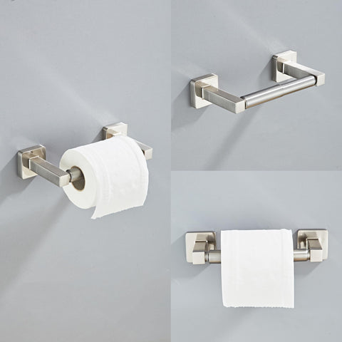 Bluebyrne brushed nickel wall hook provides extra space for robes and towels.