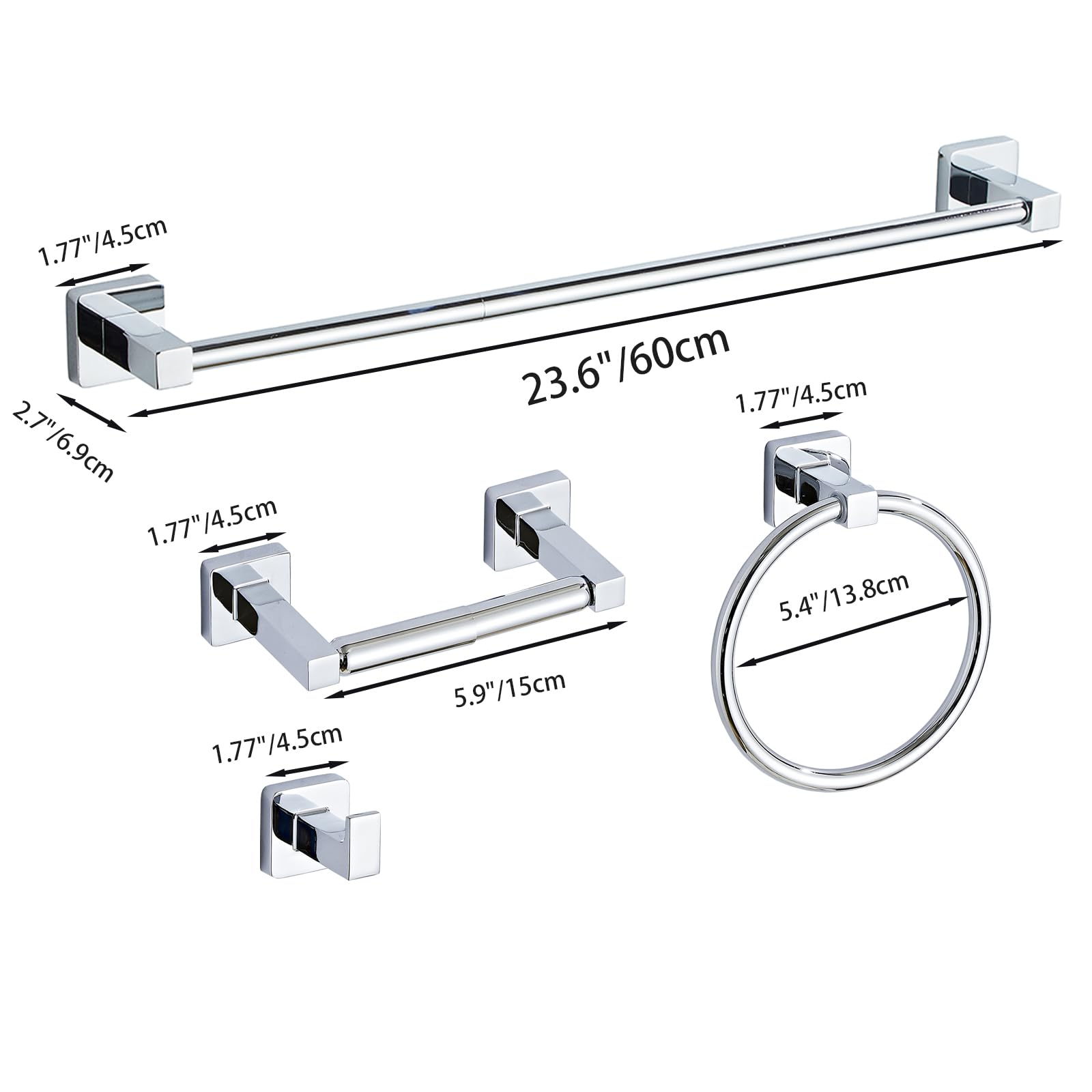 BlueByrne chrome bathroom set in use for a modern, streamlined look