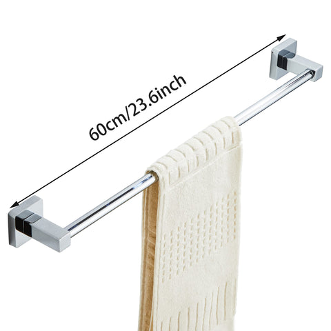 BlueByrne chrome towel bar 23.6 inch keeps towels within easy reach