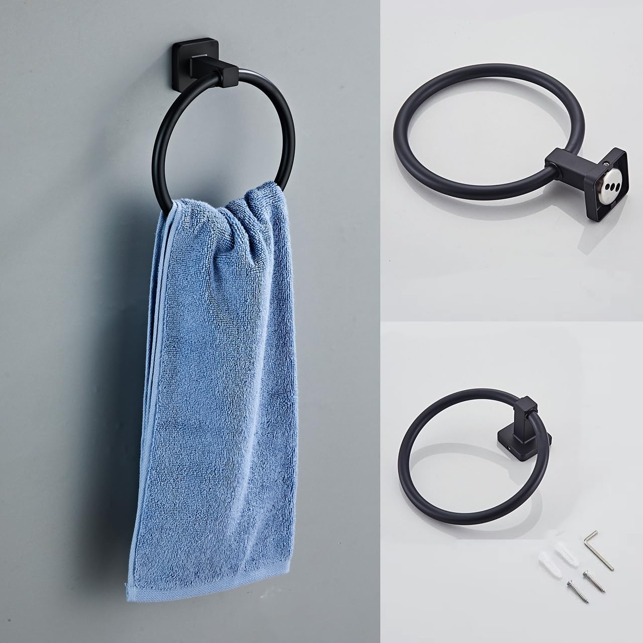 Bluebyrne wall hook close-up illustrates two-piece rotating design and minimalist look.