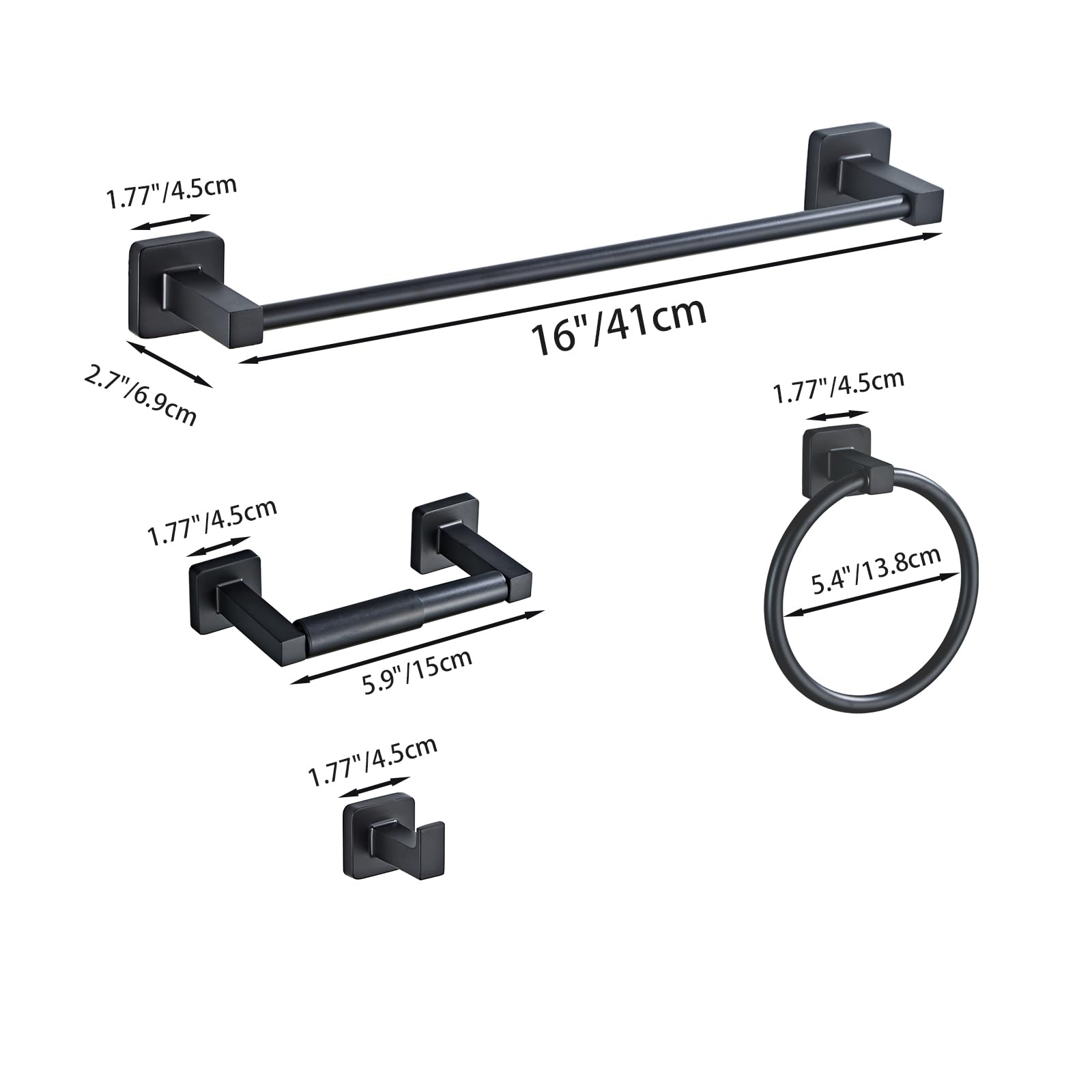 Bluebyrne installation-ready hardware in matte black for simple mounting