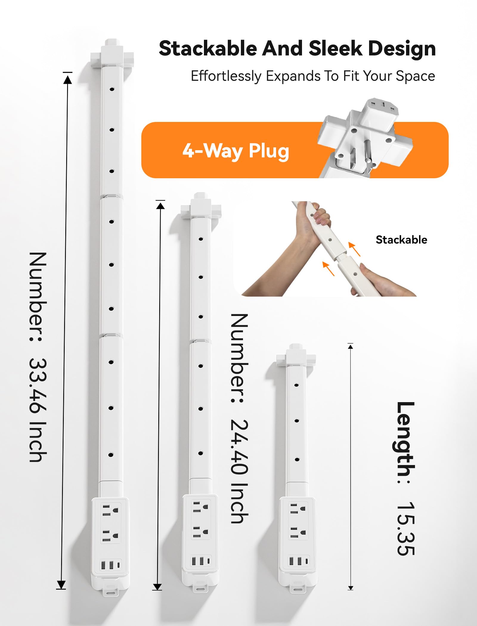 Blueera outlet extender 36-inch extension provides access to distant outlets.