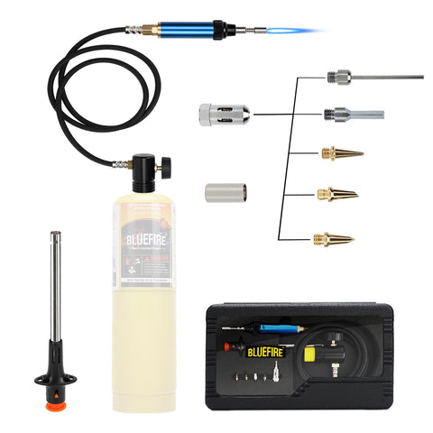 BlueFire HT-1933 torch head with replaceable tips for versatile brazing.