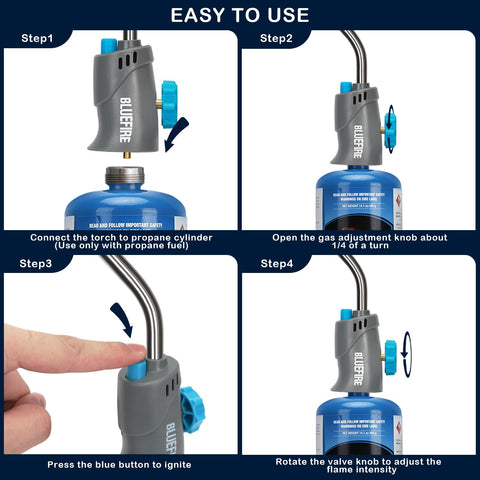 BlueFire MRS-7014B adjustable flame control for versatile heat settings.