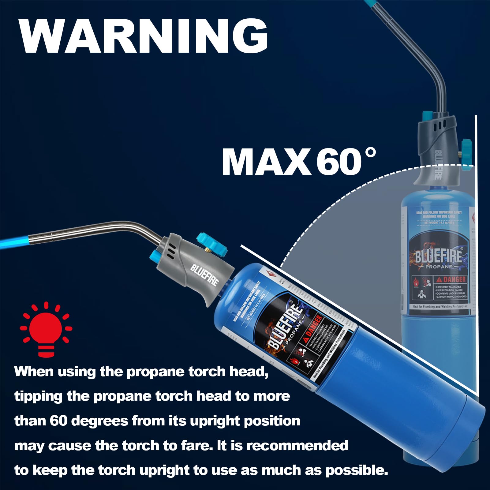 BlueFire MRS-7014B torch head for soldering copper pipes up to 3/4 inch.