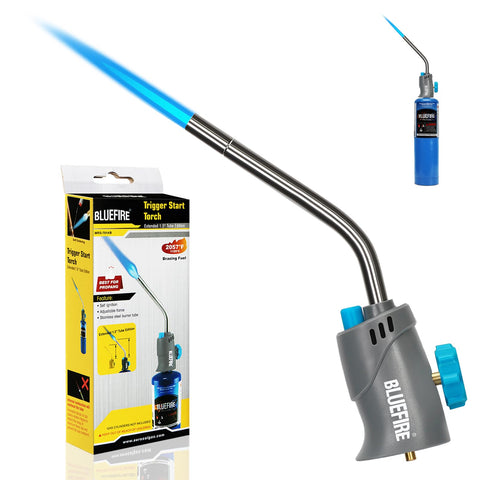 BlueFire MRS-7014B trigger-start torch head for precise ignition during soldering.
